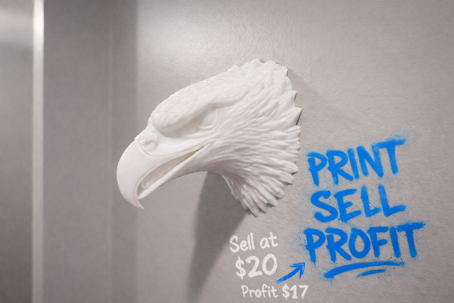 Miniatura 2 do modelo 3D Eagle Head Wall Mount 3 Sizes
