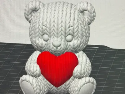 Colorful Heart Bear Keychain