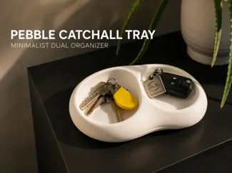 Pebble Catchall Tray - Minimalist Dual Organizer