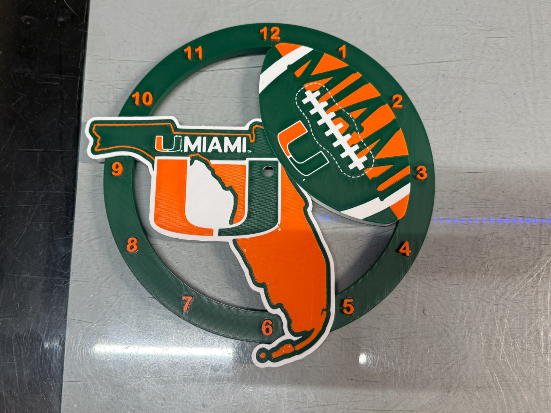 Miami Hurricanes Football Clock