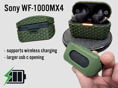 Sony WF-1000XM4 Honeycomb Case (wireless charging)