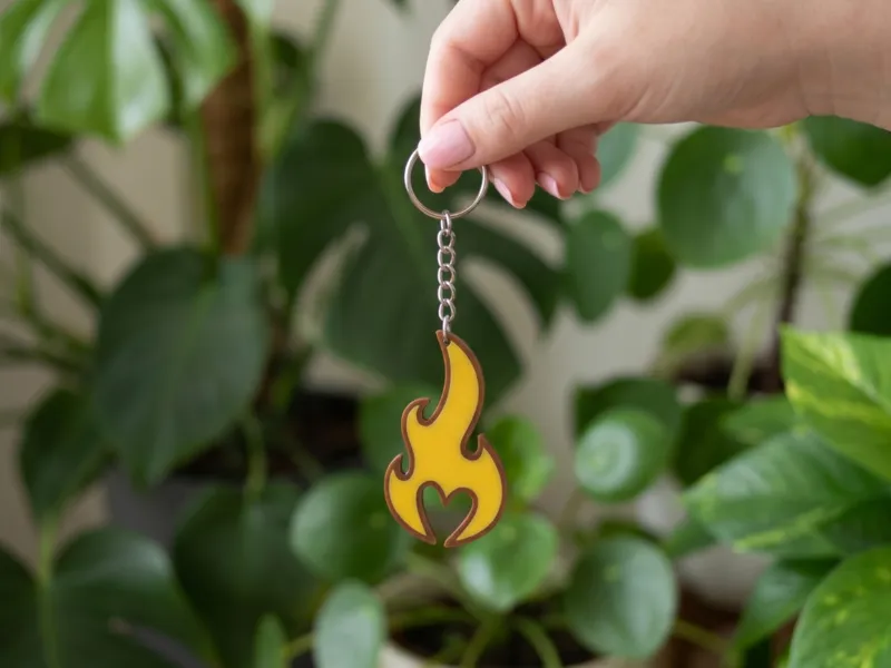Heart Fire Keychain