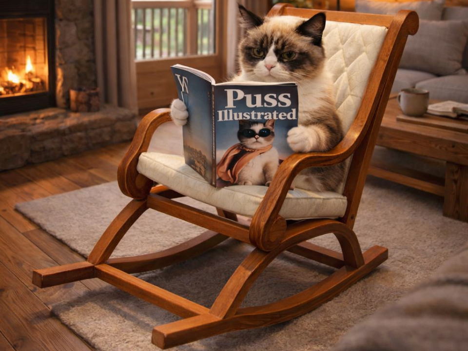 Miniature 1:12 rocking chair for dollhouse