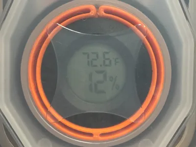 Humidity Gauge Holder for Cereal Box