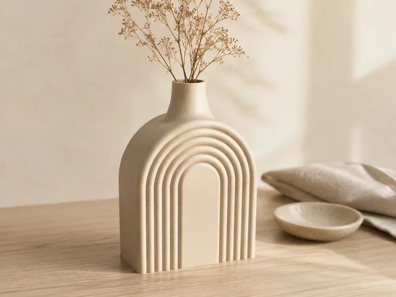Ribbed Serene Arch Vase