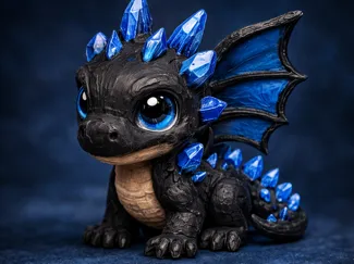 Sapphire Crystal Dragon – Hand Painted Style
