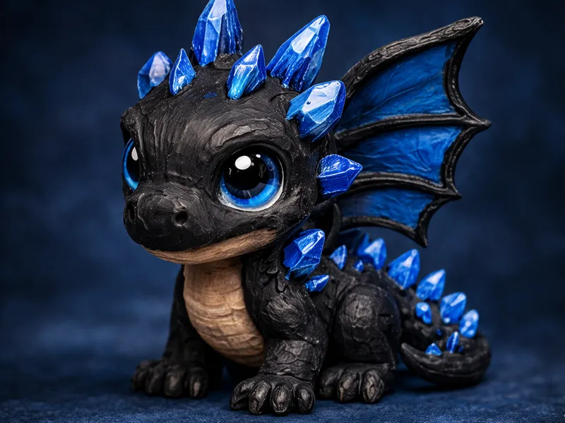 Sapphire Crystal Dragon – Hand Painted Style