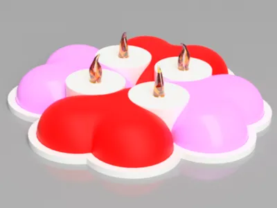 Interlocking Tealight Hearts