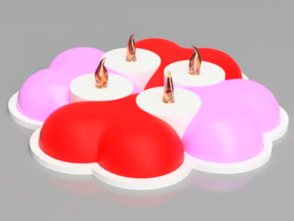 Interlocking Tealight Hearts