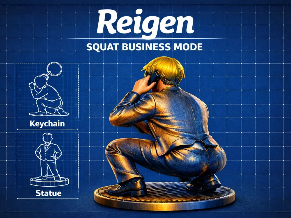 Reigen - Squat business mode_Mob psycho - Free 3D Print Model - MakerWorld