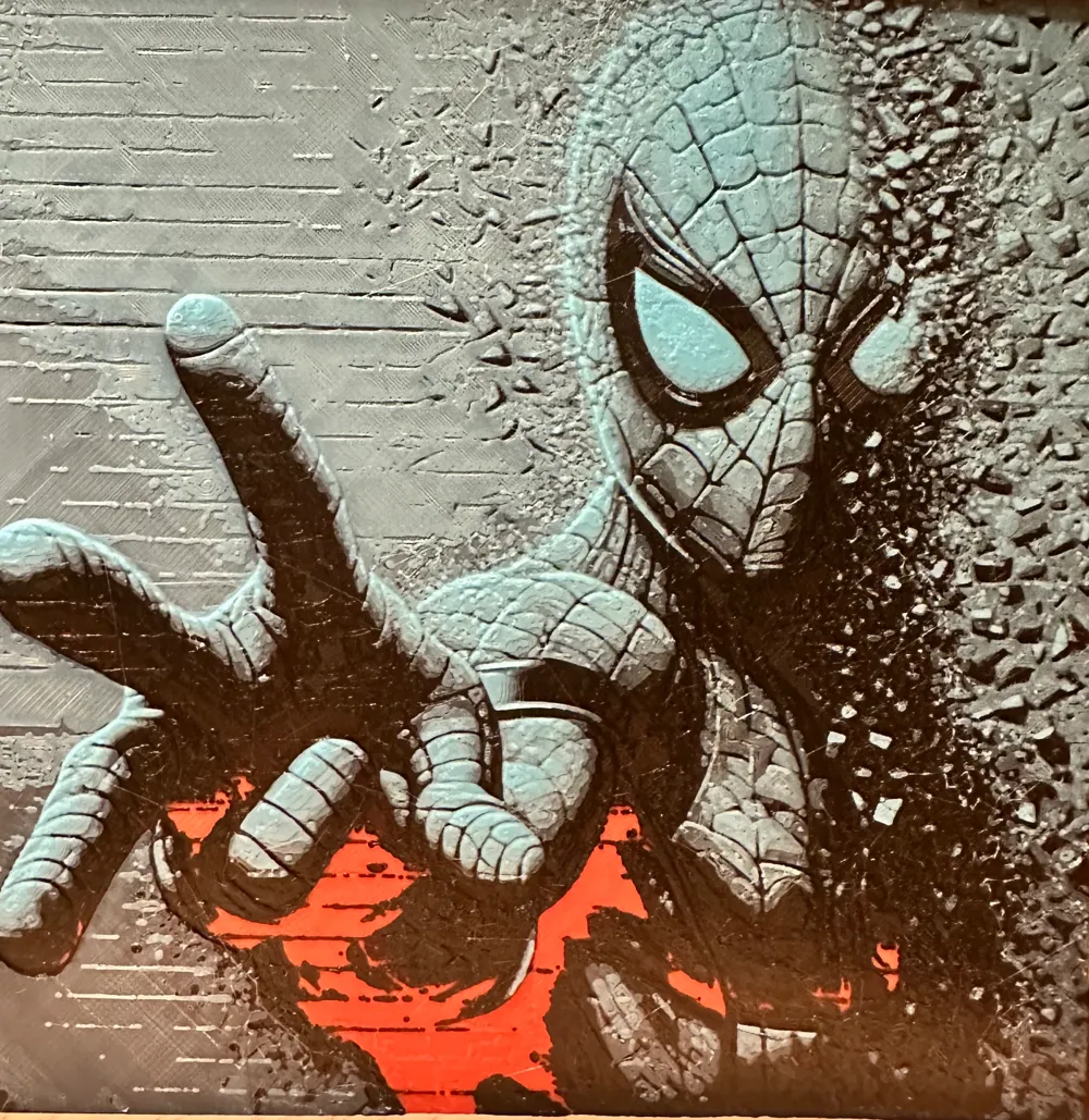 Spiderman graffiti art (HueForge) by Lov3d - MakerWorld