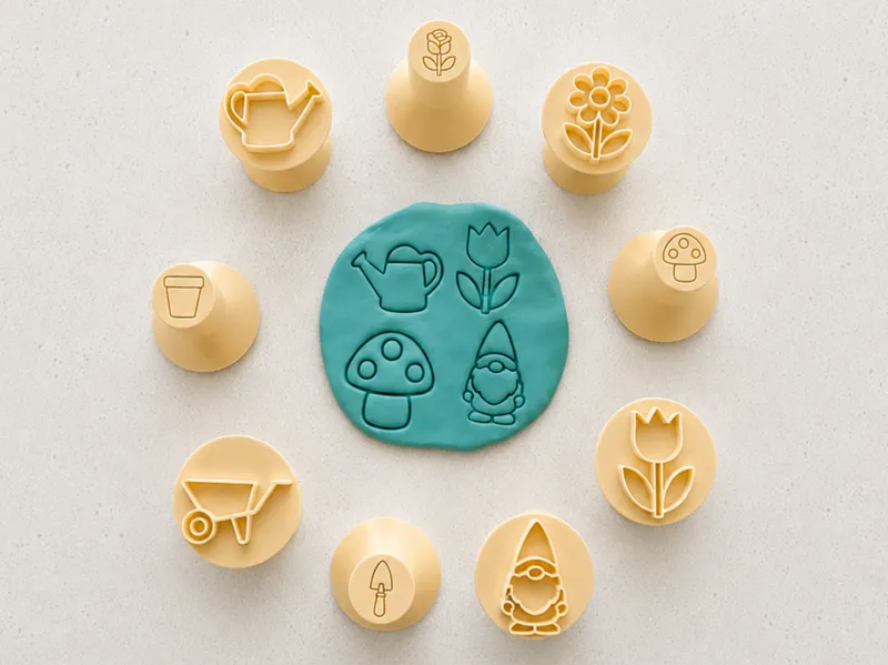 Garden Play Dough Stamps |9 Piece Set