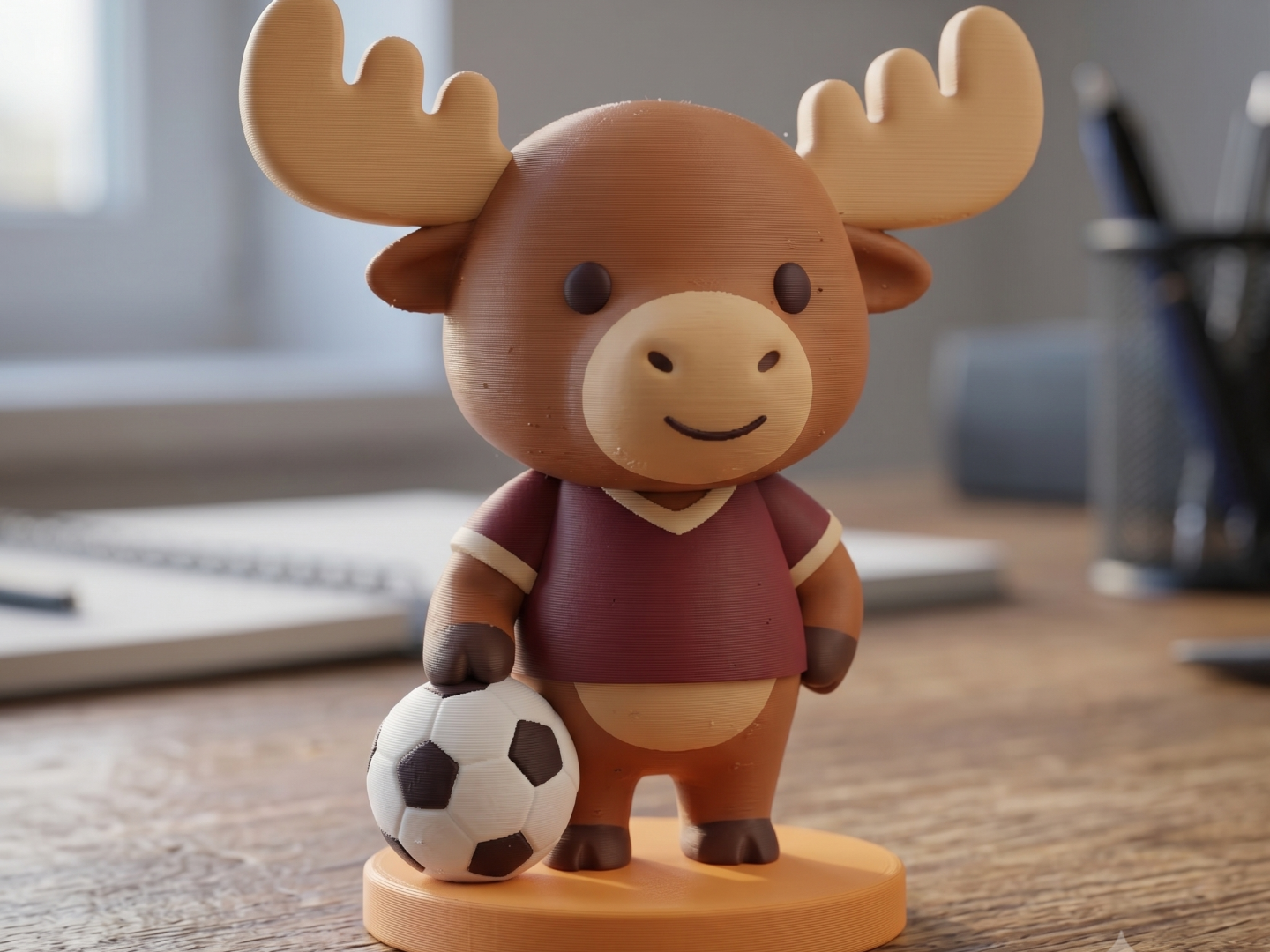 Soccer Moose Fan Buddy - Cute Chibi Mascot Figure