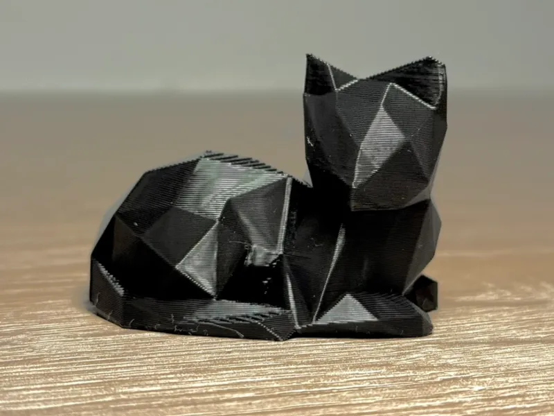 Low Poly Lying Cat Sculpture
