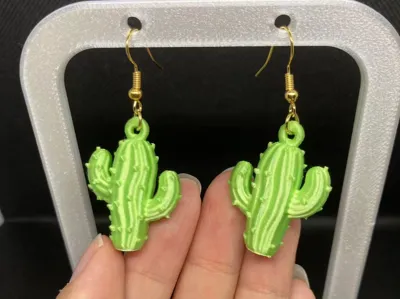 3D Printed Cactus Earrings