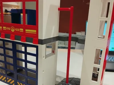 Playmobil fire station firefighter pole