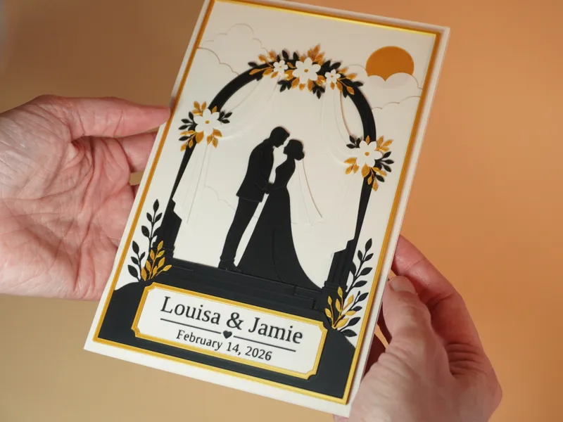 Personalized Wedding Keepsake Card – 3D Relief
