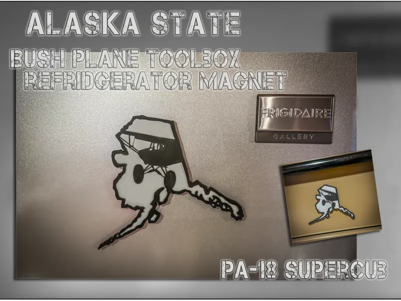 Alaska Bush plane desk decor and toolbox magnet 