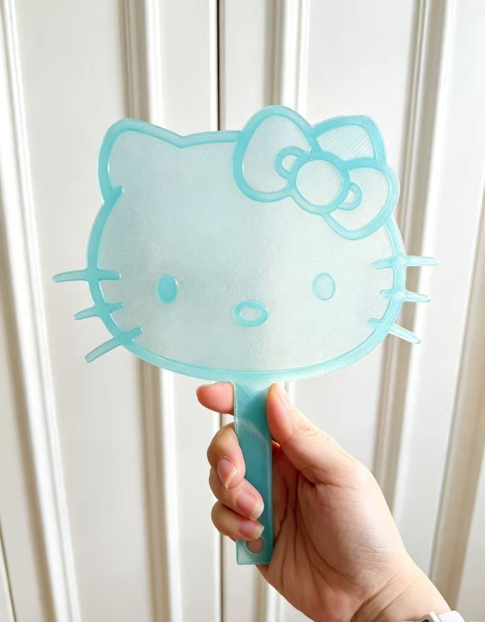 Miniatura 2 do modelo 3D 【仿欧根纱】夏日神器 可爱hello kitty猫凉扇 凯蒂猫扇子 卡通扇子透明 儿童玩具 降温