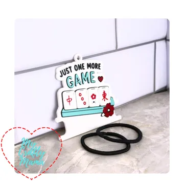 Accesorio para sujetar ligas de cabello: Mahjong Tile Hair Tie Key Chain Holder — vista de referencia 3