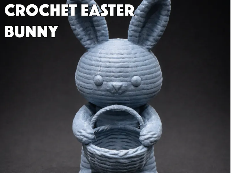 Crochet Easter Bunny Holding a Basket