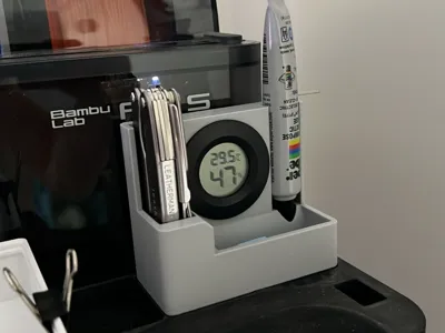 Hygrometer and lube stand for Gridfinity AMS