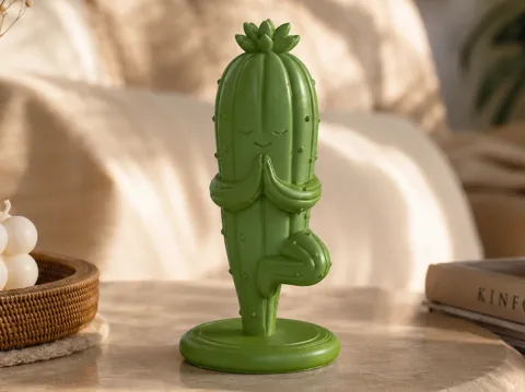 Letrero o emblema decorativo: Yoga Cactus — referencia de MakerWorld