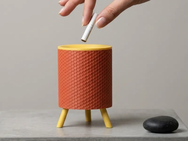 Round Iqos Terea Heet Ashtray - Honeycomb pattern