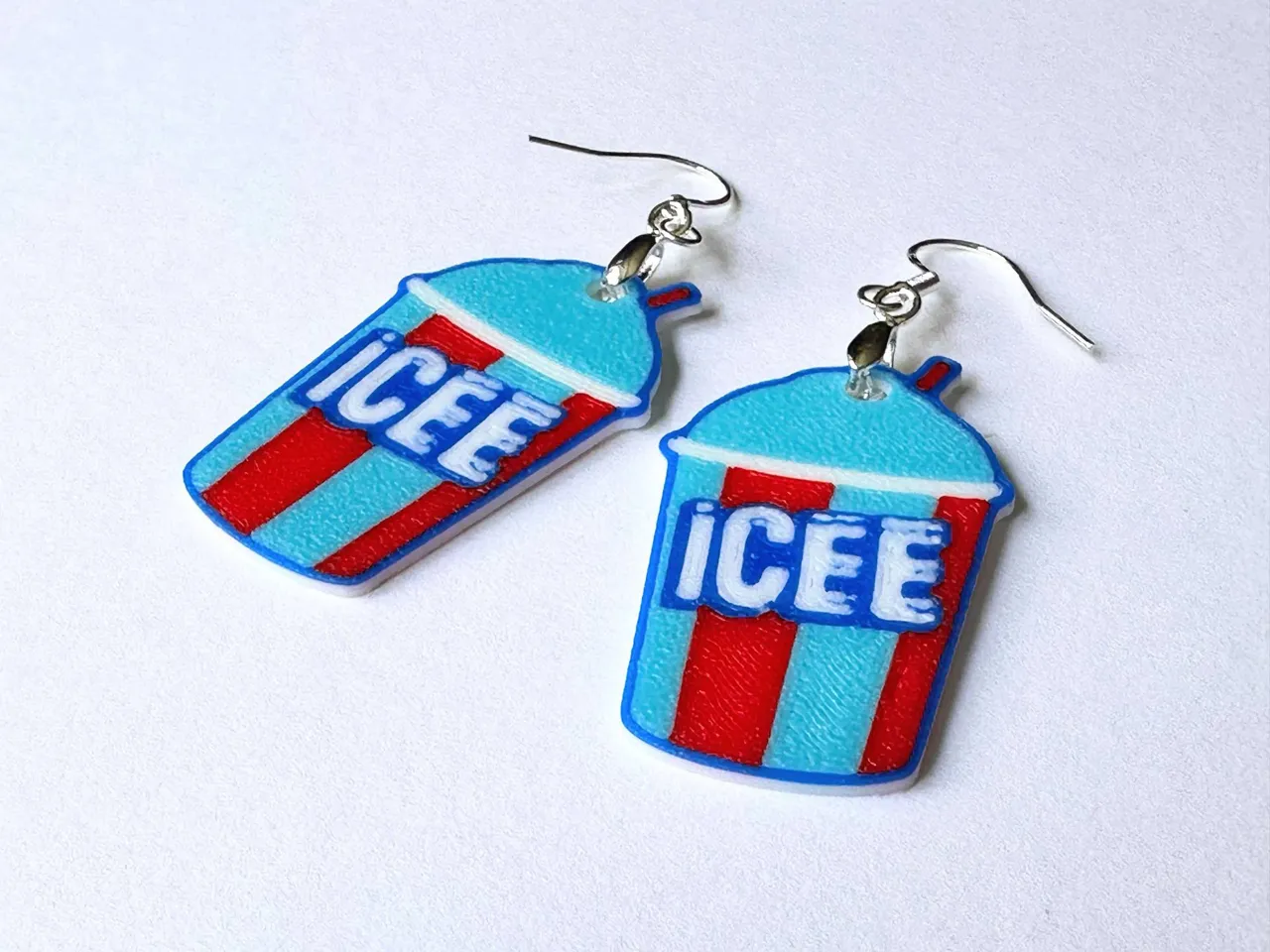 ICEE Earrings and Keychain view 2