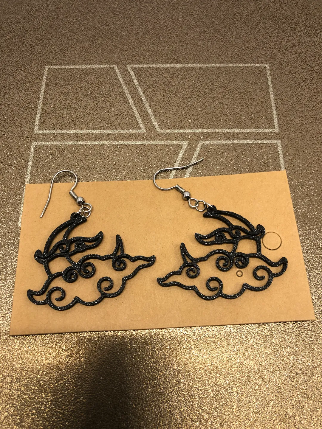 Moon and clouds earrings no AMS, 0.4 mm nozzle view 2