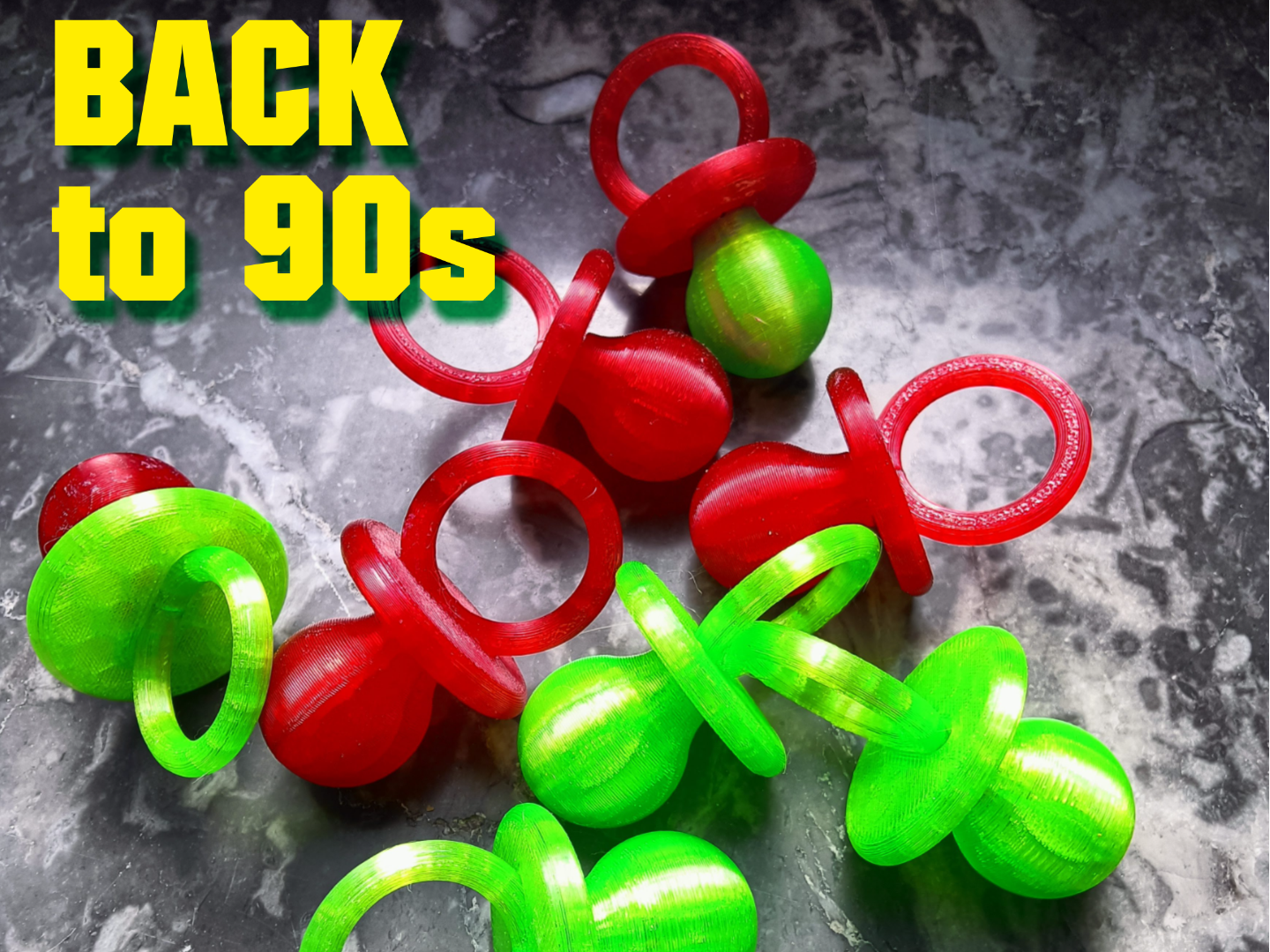 90s Pacifier Keychain – Snap Fit, Easy Print