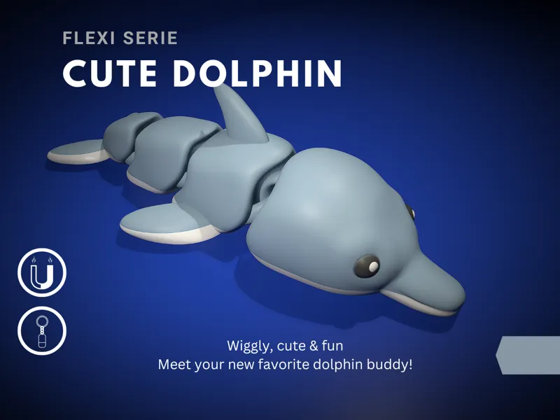 Cute Flexi Kawaii Dolphin Articulated model
