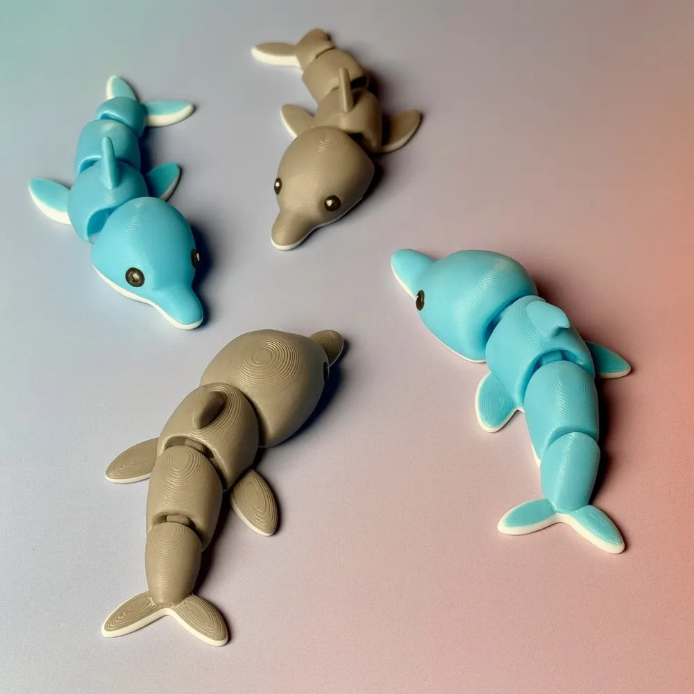 Cute Flexi Kawaii Dolphin Articulated model - Free 3D Print Model ...