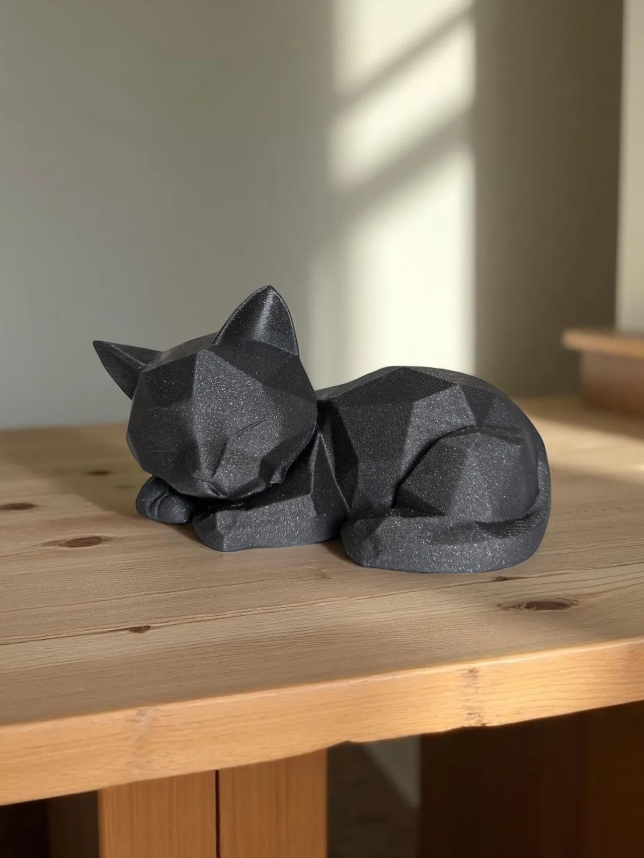 Cute Sleeping Low Poly Kitten (Support free) view 4
