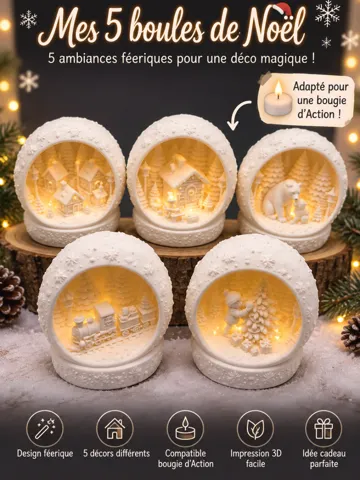 Figura decorativa: Collection 1 – 5 Boules de Noël lumineuses — vista de referencia 2