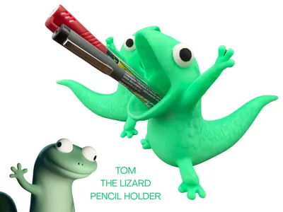 Tom the Lizard Pencil Holder 
