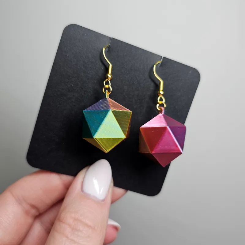 Icosahedron & Dodecahedron Polyhedral Earrings