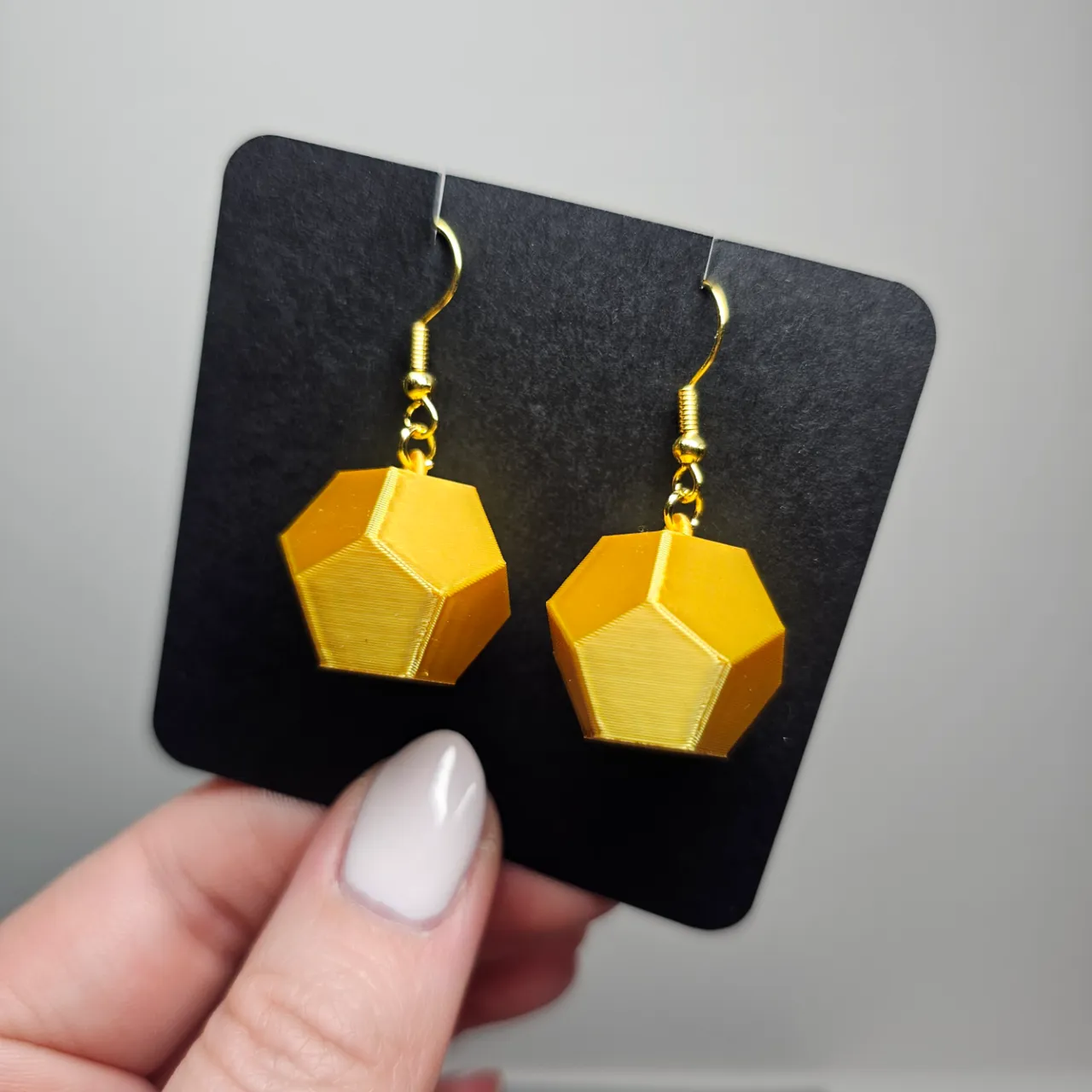 Icosahedron & Dodecahedron Polyhedral Earrings view 3