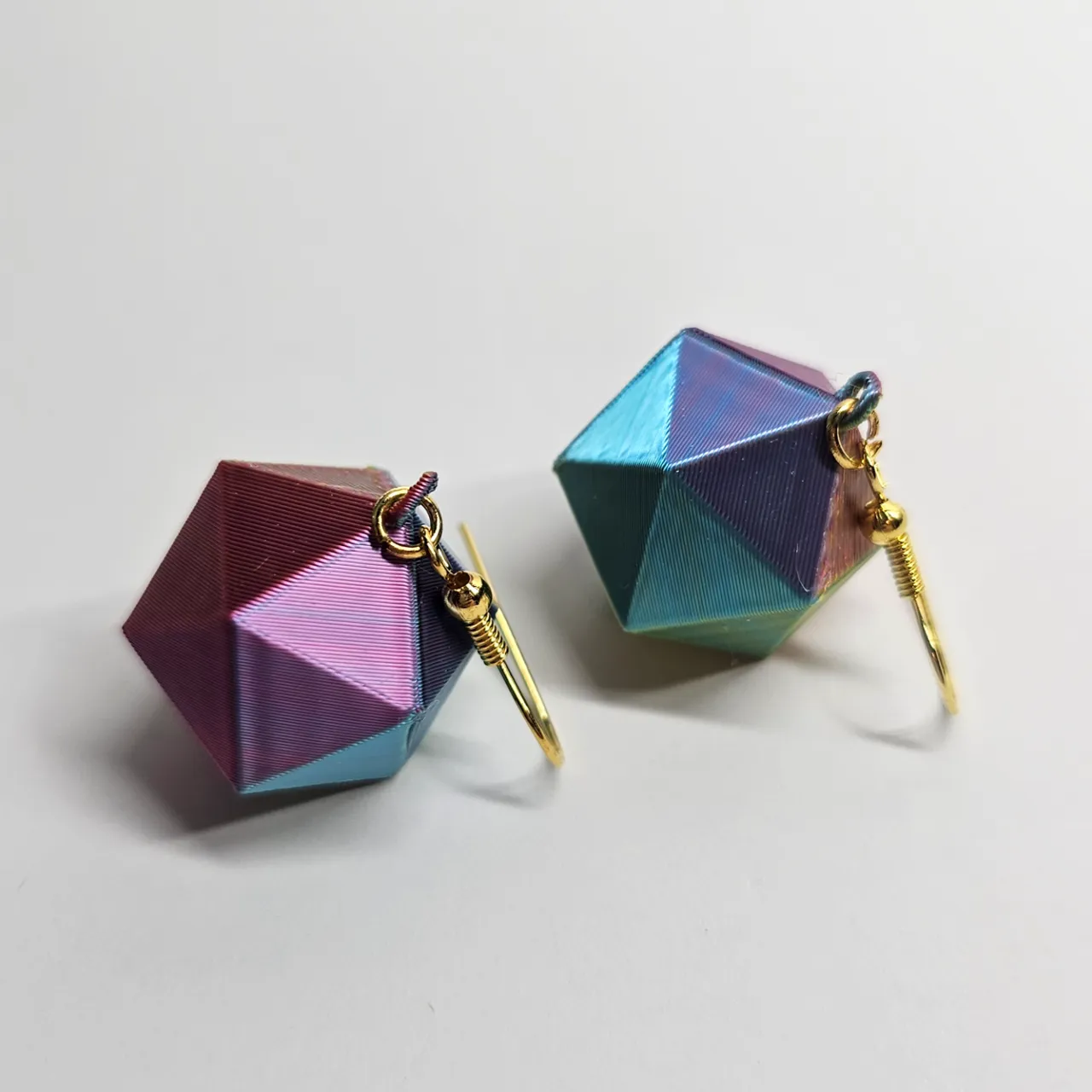 Icosahedron & Dodecahedron Polyhedral Earrings view 4