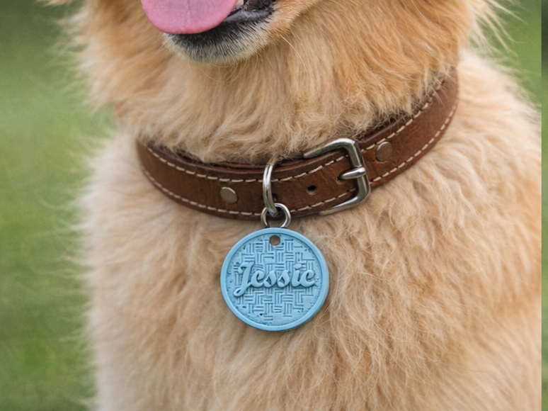 Personalized Dog Name Tag| Clean, Modern 3D Print