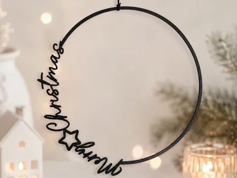 Letrero o emblema decorativo: Merry Christmas loop Anhaenger — referencia de MakerWorld