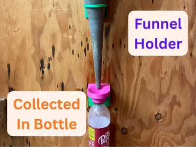 Wall Funnel Holder Into Soda Pop Bottle