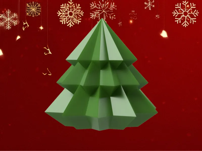 Geometric Christmas tree - fast print