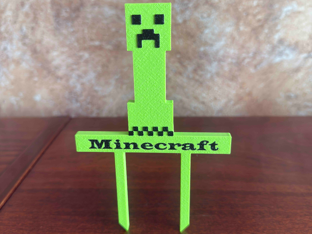Pixel Creeper Style Cake Topper