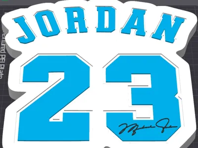 Michael Jordan 23 White & Carolina Blue Plaque