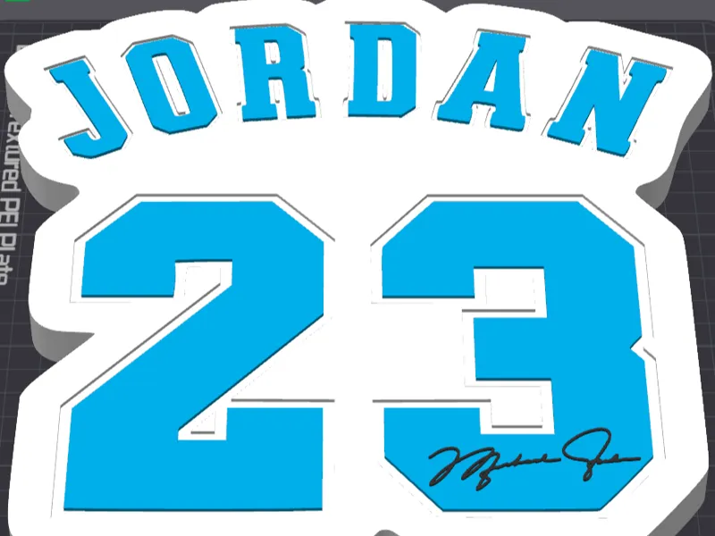 Michael Jordan 23 White & Carolina Blue Plaque