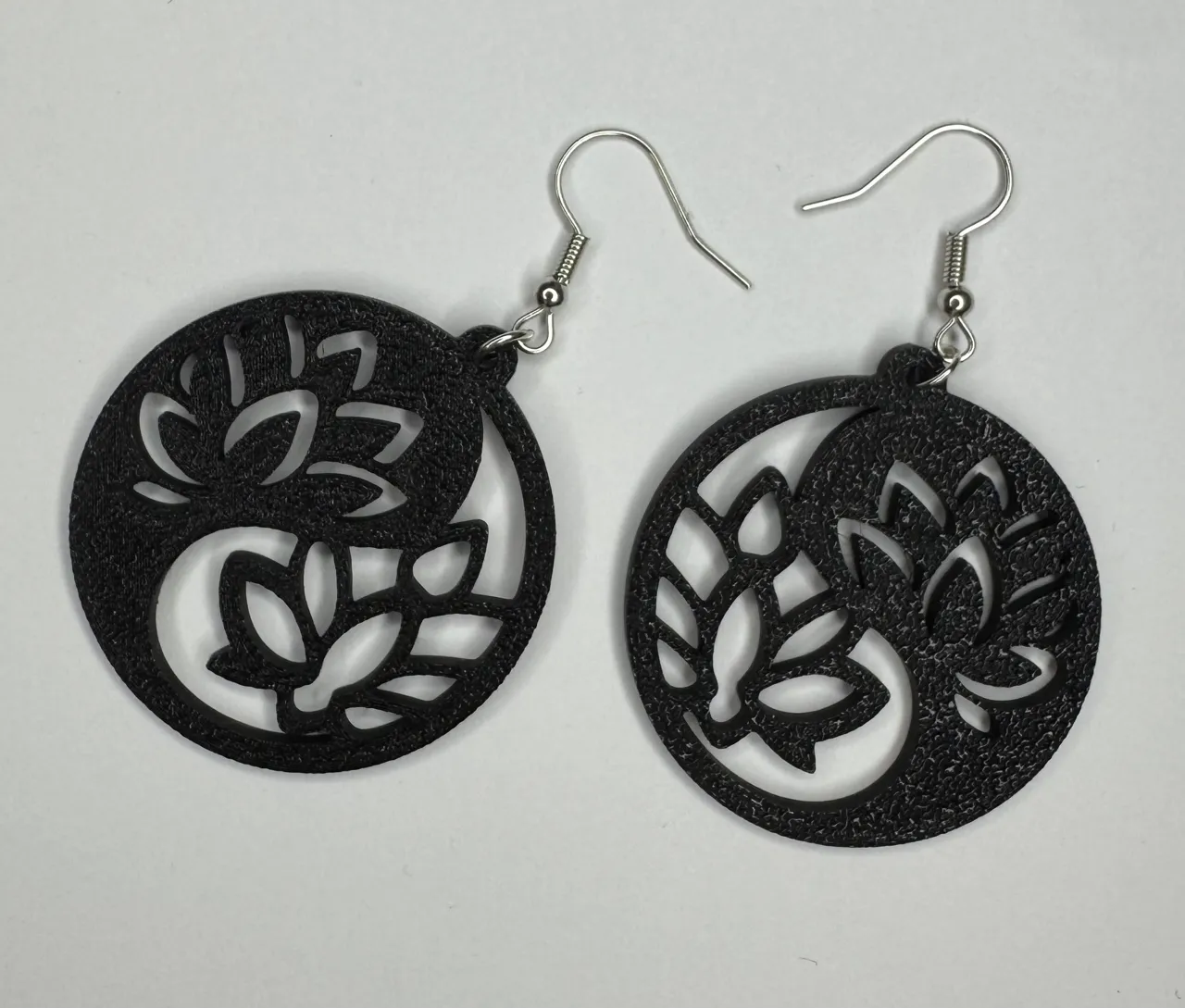 Lotus Flower Dangle Earrings lightweight jewellery view 2