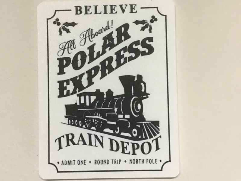 Polar Express Back And White sign