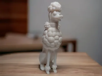 Sculpture of a poodle dog 