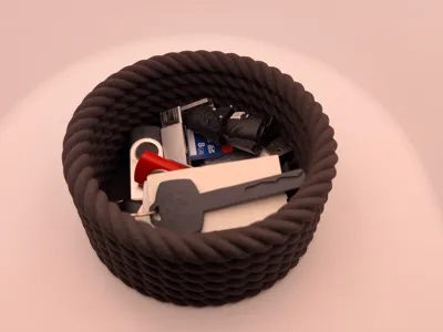 Parametric Fuzzy Rope Container for Keys/USB stick
